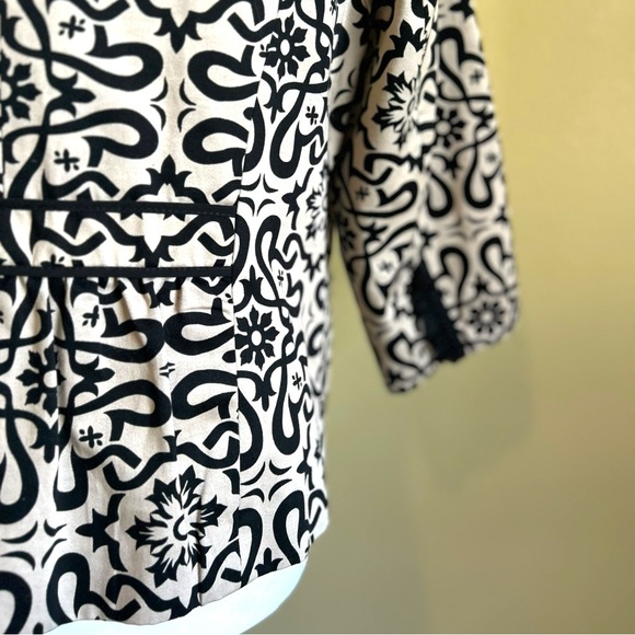 Marisa Christina Evening Blazer Jacket Womans XL Black Beige Floral Pockets Trim - Picture 13 of 16